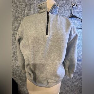 Men's Gray Half-Zip Sweater